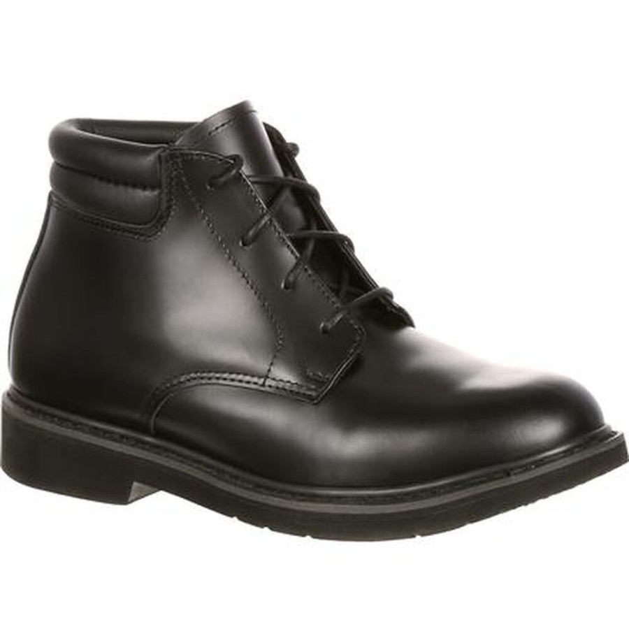 Men Rocky Boots Public Service | Rocky Polishable Dress Leather Chukka Black