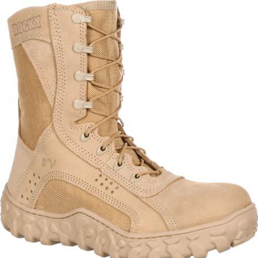 Men Rocky Boots Public Service | Rocky S2V Tactical Military Boot Desert Tan