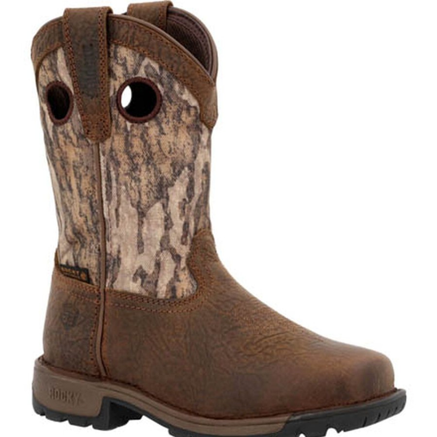 Kids Rocky Boots Western | Rocky Kids' Legacy 32 Camo Waterproof Western Boot Mossy Oak Bottom Land