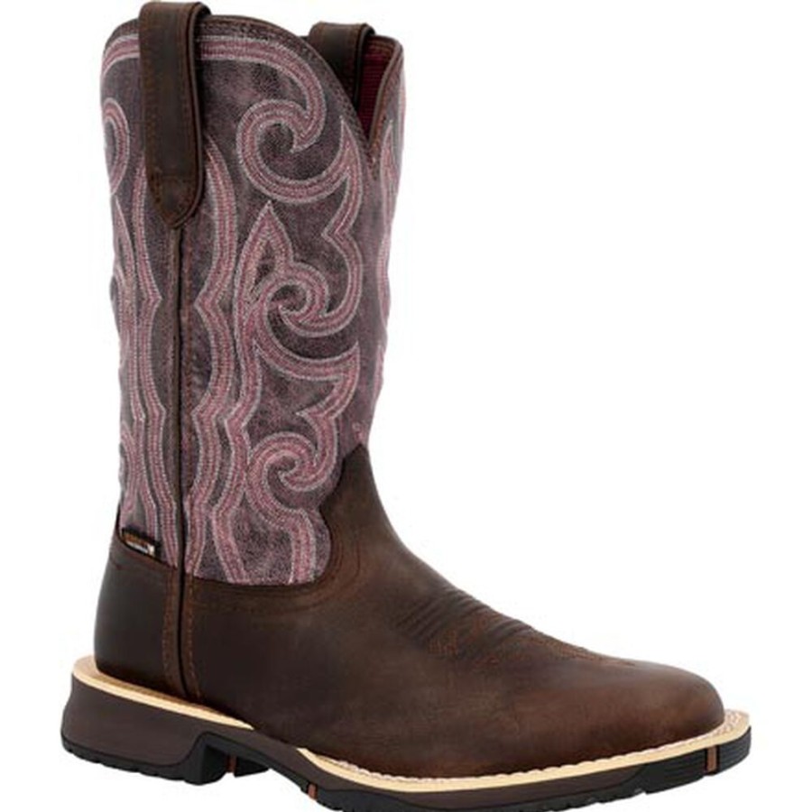 Women Rocky Boots Western | Rocky Rosemary Women'S 11" Waterproof Western Boot Dark Brown