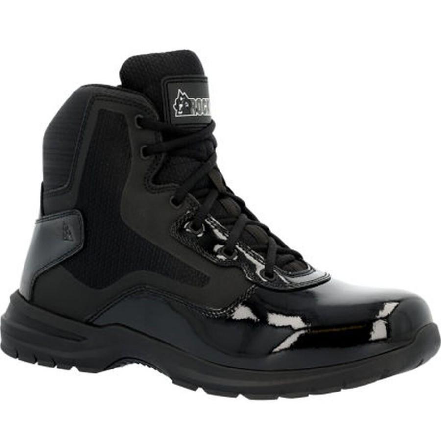 Men Rocky Boots Public Service | Rocky Cadet 6" Side Zip Public Service Boot Black