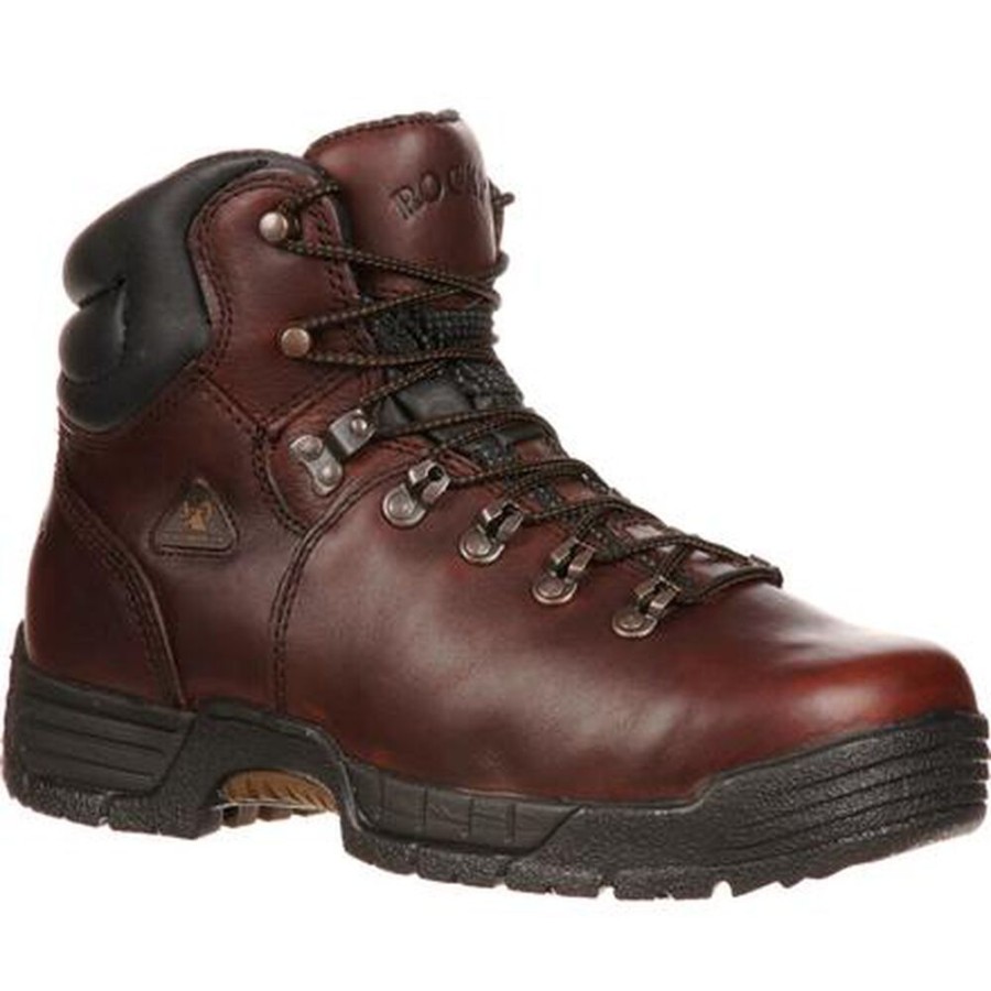 Men Rocky Boots Work | Rocky Mobilite Waterproof Work Boot Brown