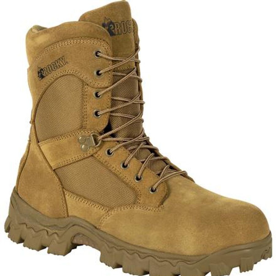 Men Rocky Boots Public Service | Rocky Alpha Force Composite Toe Duty Boot Coyote Brown