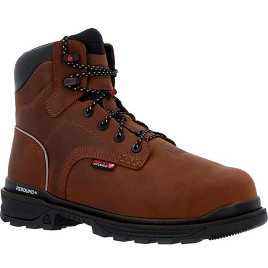 Men Rocky Boots Work | Rocky Rams Horn Composite Toe Work Boot Crazy Horse