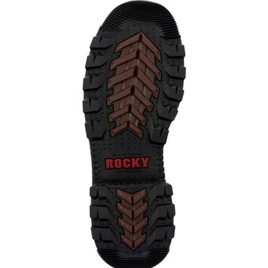 Men Rocky Boots Work | Rocky Rams Horn Composite Toe Work Boot Crazy Horse