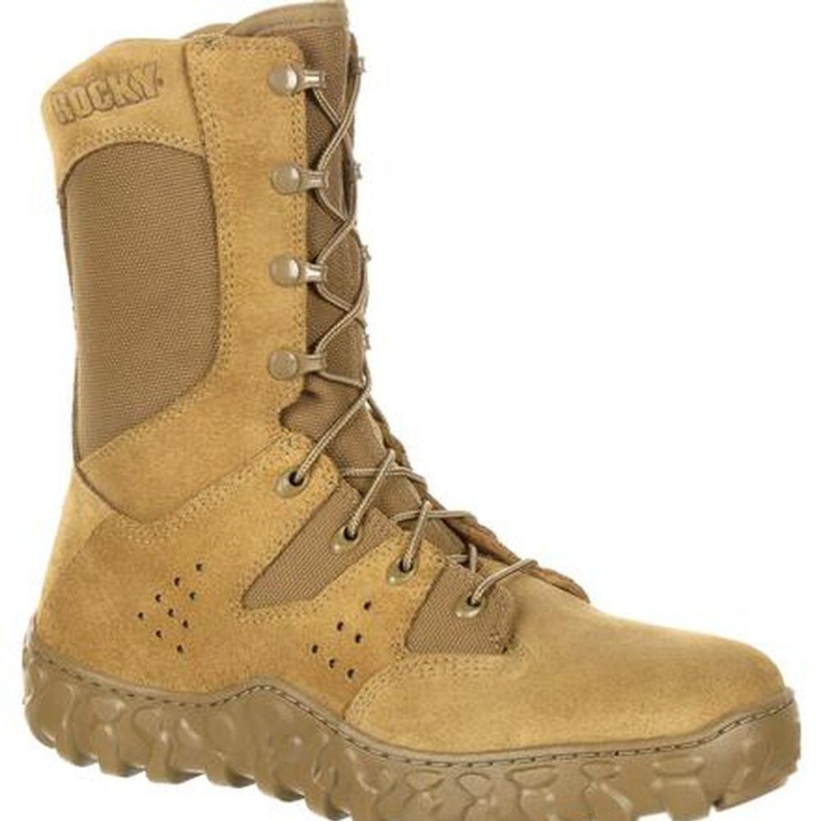 Men Rocky Boots Public Service | Rocky S2V Predator Military Boot Coyote Brown