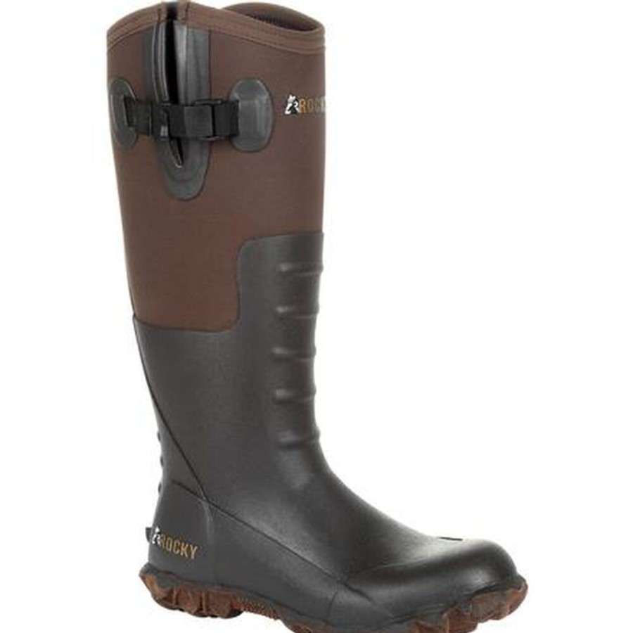 Women Rocky Boots Outdoor | Rocky Core Chore Women'S Rubber Outdoor Boot Dark Brown