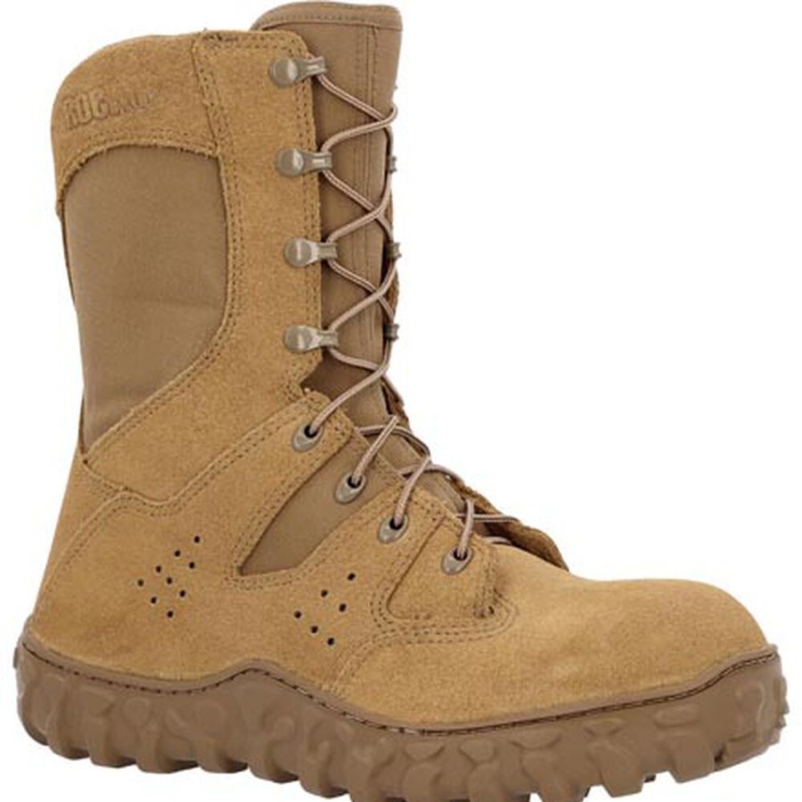 Men Rocky Boots Public Service | Rocky S2V Predator Composite Toe Military Boot Coyote Brown