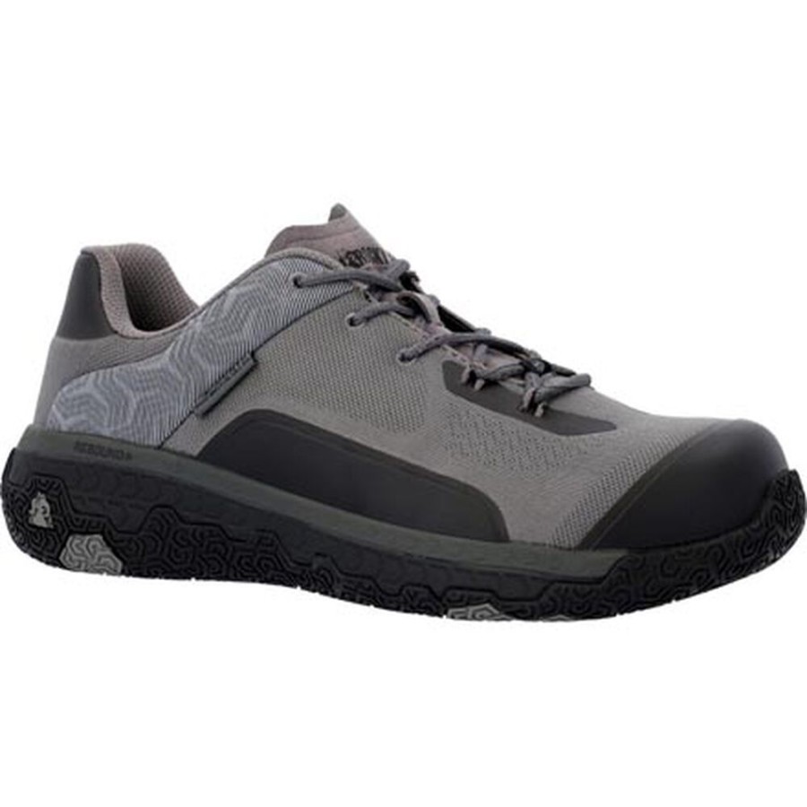 Men Rocky Boots Work | Rocky Rebound Sr Sport Composite Toe Work Shoe Black Charcoal Grey