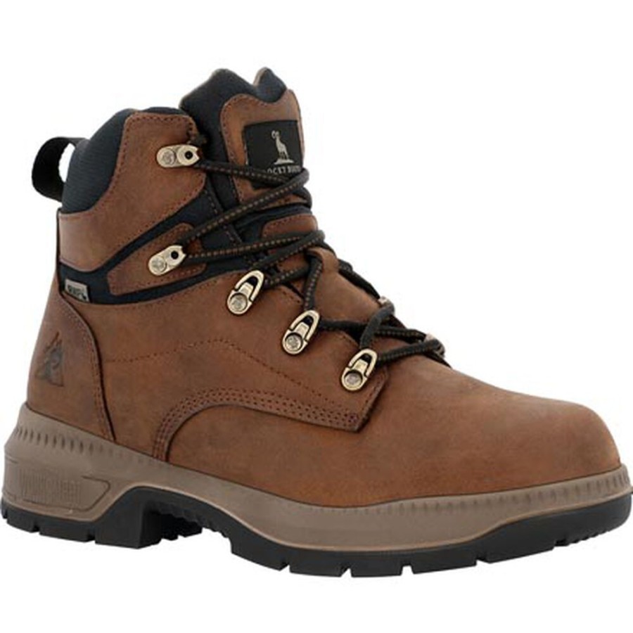 Men Rocky Boots Work | Rocky Worksmart Waterproof Composite Toe Work Boot Crazy Horse