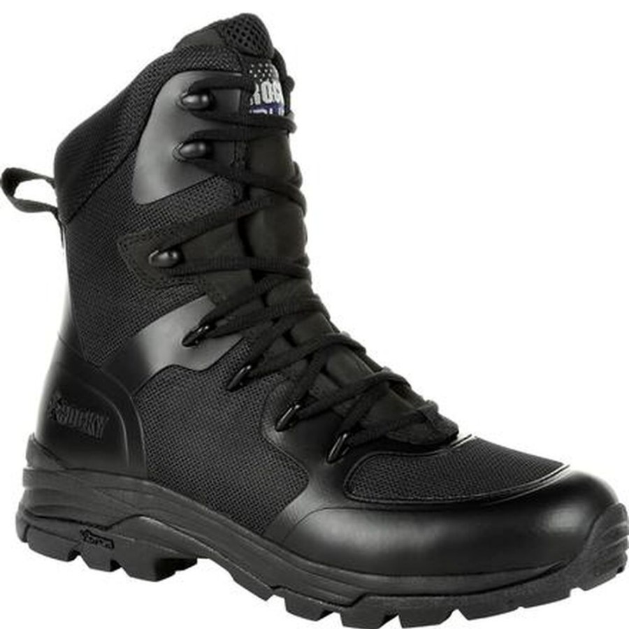 Men Rocky Boots Public Service | Rocky Code Blue 8" Public Service Boot Black