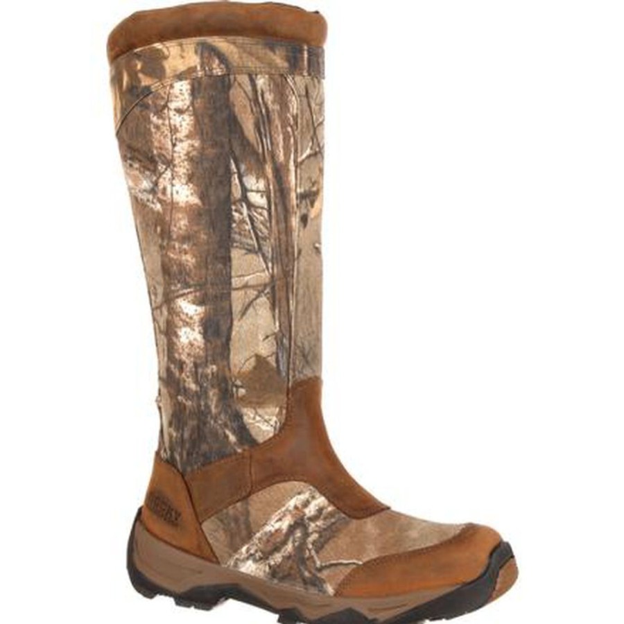 Men Rocky Boots Outdoor | Rocky Retraction Waterproof Side-Zip Snake Boot Realtree Xtra