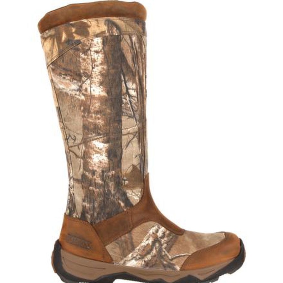 Men Rocky Boots Outdoor | Rocky Retraction Waterproof Side-Zip Snake Boot Realtree Xtra