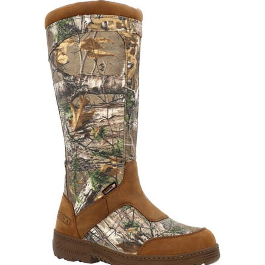 Men Rocky Boots Outdoor | Rocky Havoc Waterproof Side-Zip Snake Boot Realtree Edge