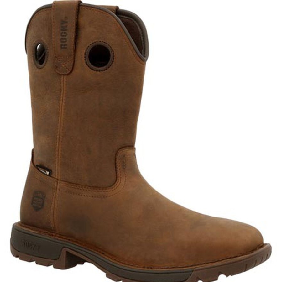 Men Rocky Boots Western | Rocky Legacy 32 Waterproof Steel Toe Western Boot Dark Brown