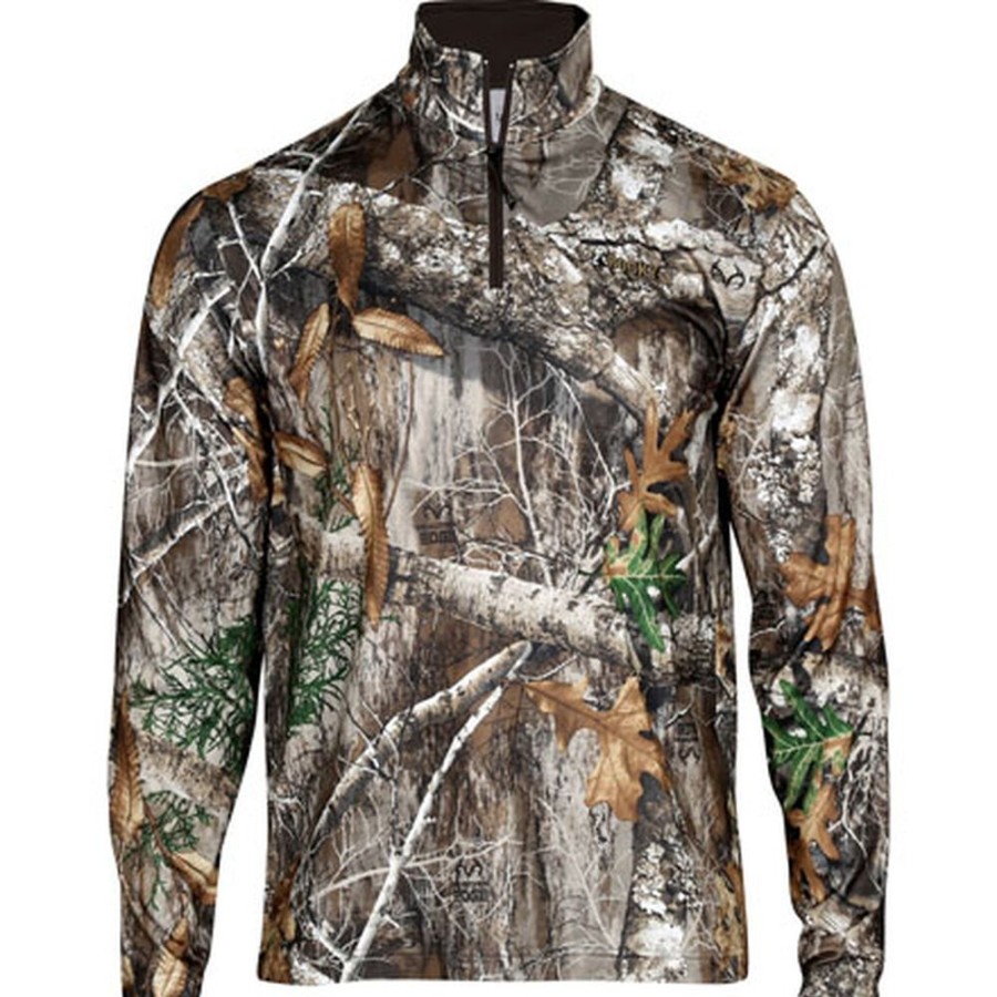 Men Rocky Boots Outdoor | Rocky Camo Fleece Zip Shirt Realtree Edge