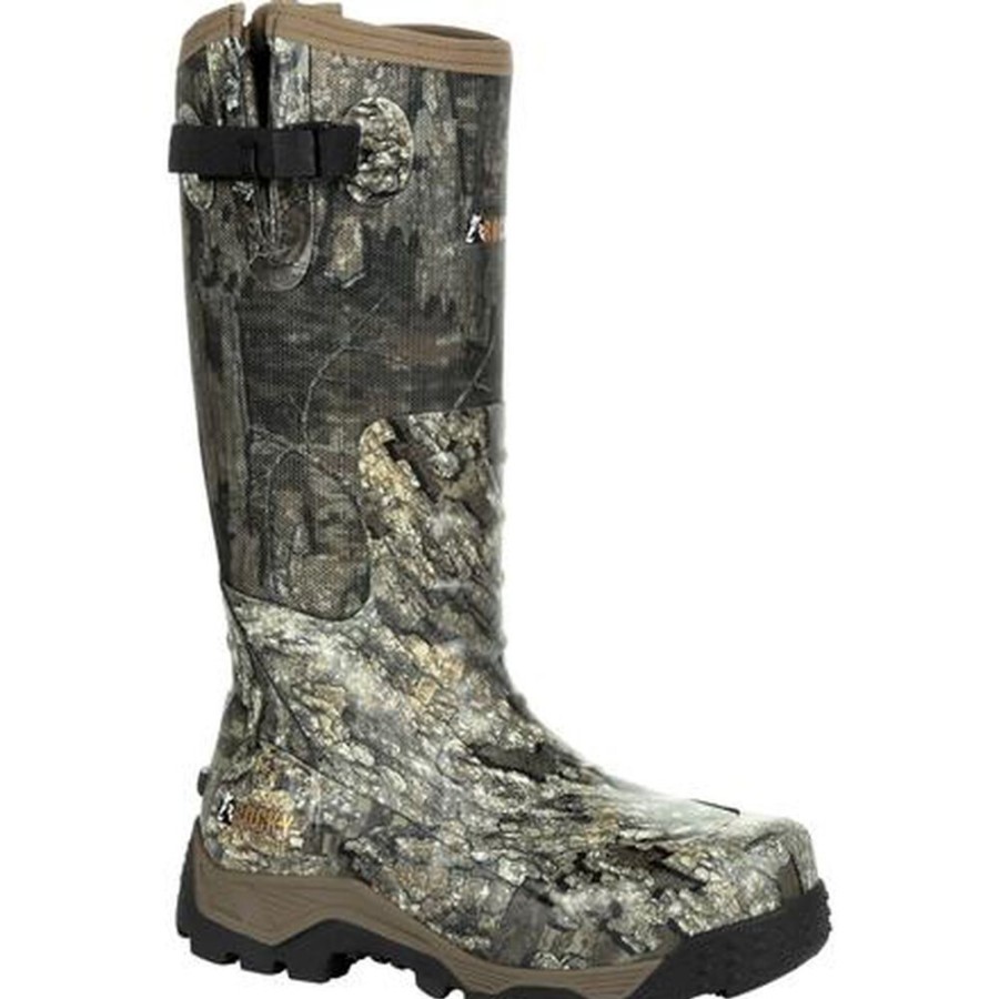 Men Rocky Boots Outdoor | Rocky Sport Pro Pull-On Rubber Snake Boot Realtree Timber