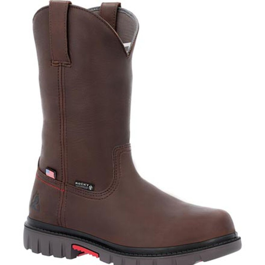 Men Rocky Boots Work | Rocky Worksmart Waterproof Work Boot Brown