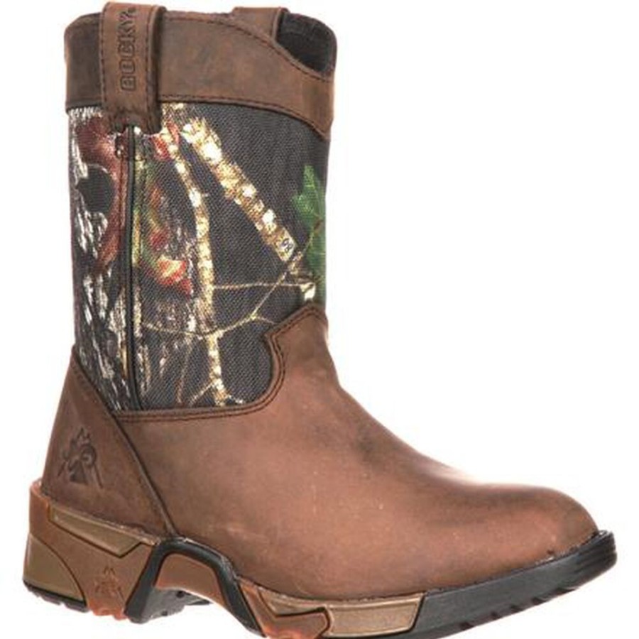 Kids Rocky Boots Outdoor | Rocky Kids' Aztec Wellington Boot Mossy Oak Break Up Infinity