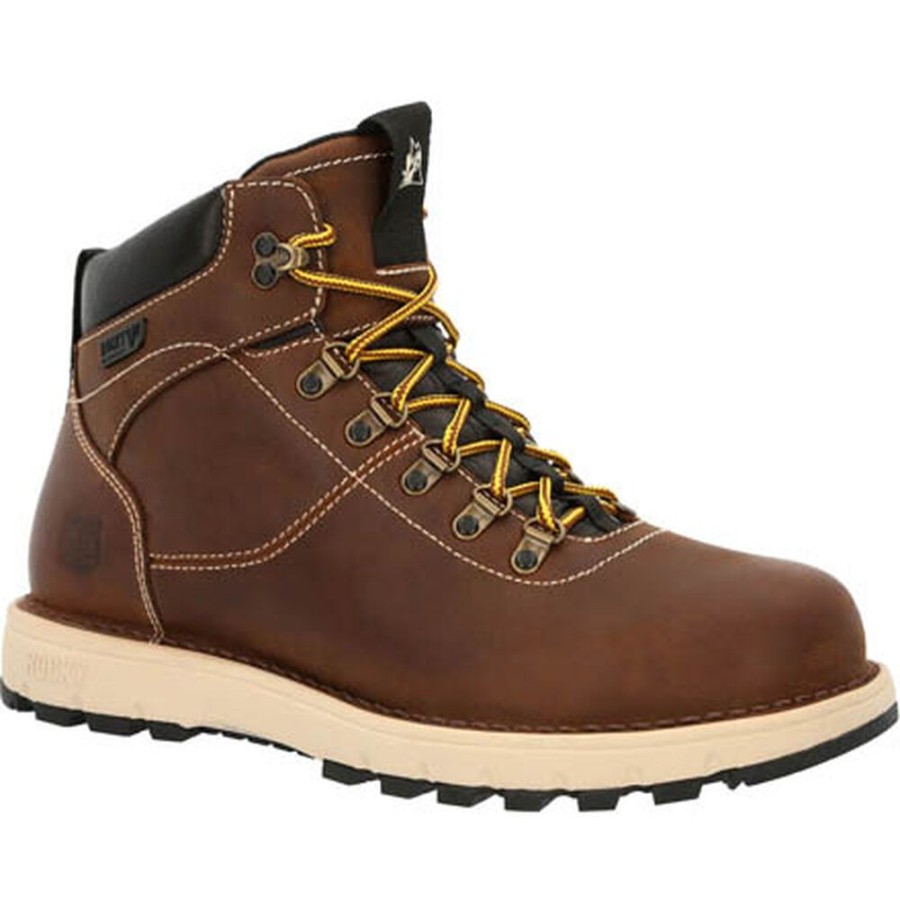 Men Rocky Boots Work | Rocky Legacy 32 Waterproof Work Boot Brown