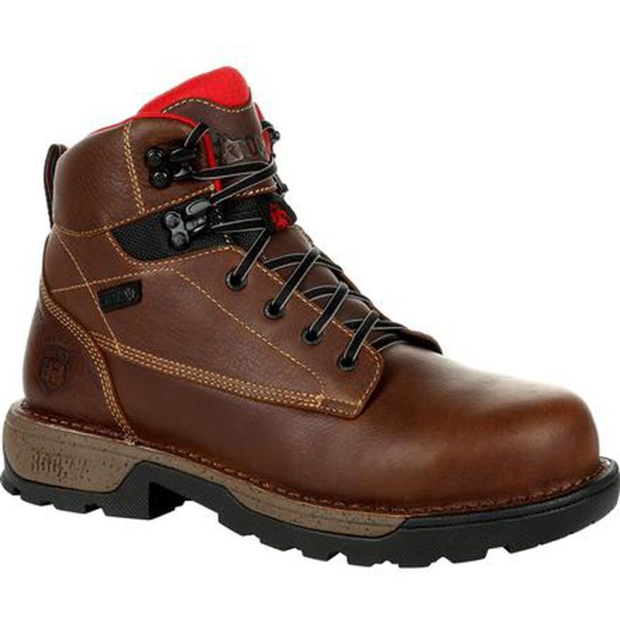 Men Rocky Boots Work | Rocky Legacy 32 6" Composite Toe Waterproof Work Boot Brown