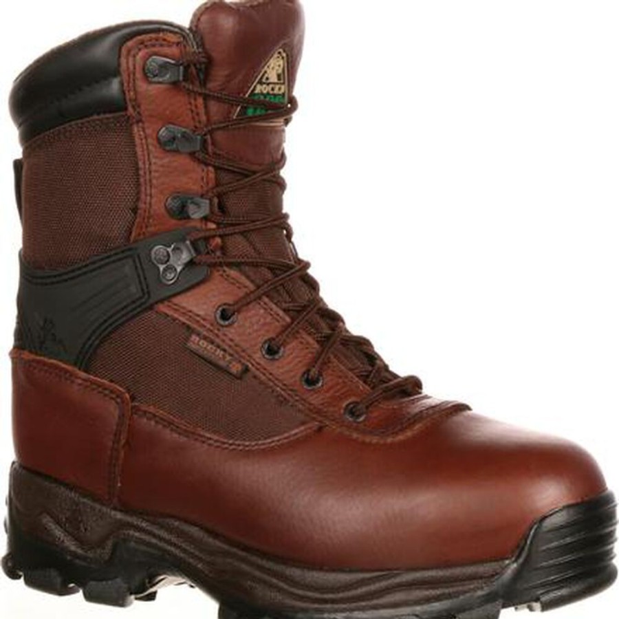 Men Rocky Boots Work | Rocky Sport Utility Pro Steel Toe Waterproof 600G Insulated Work Boot Brown