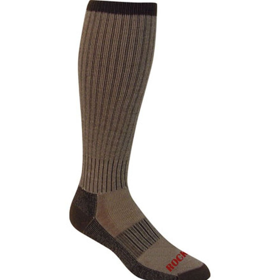 Men Rocky Boots Socks | Rocky Cushion Over The Calf Sock Dark Brown