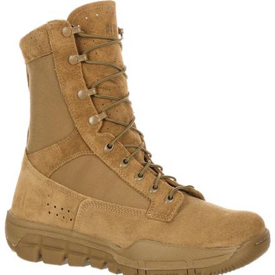 Men Rocky Boots Public Service | Rocky Lightweight Commercial Military Boot Coyote Brown