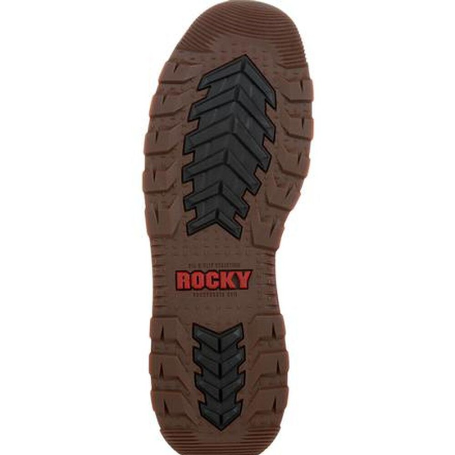 Men Rocky Boots Work | Rocky Rams Horn Composite Toe Waterproof Work Wedge Black