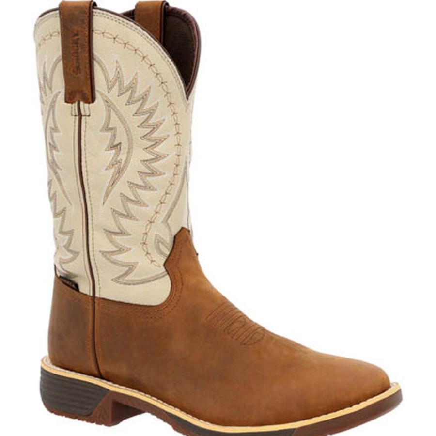 Men Rocky Boots Western | Rocky Rugged Trail Waterproof Western Boot Brown