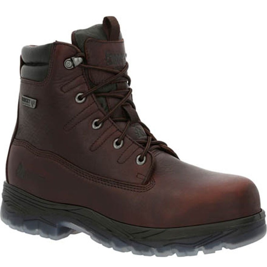 Men Rocky Boots Work | Rocky Forge 6 Inch Composite Toe Waterproof Work Boot Brown