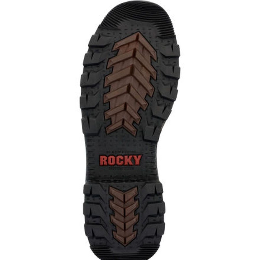 Men Rocky Boots Work | Rocky Rams Horn Waterproof Composite Toe Work Boot Brown