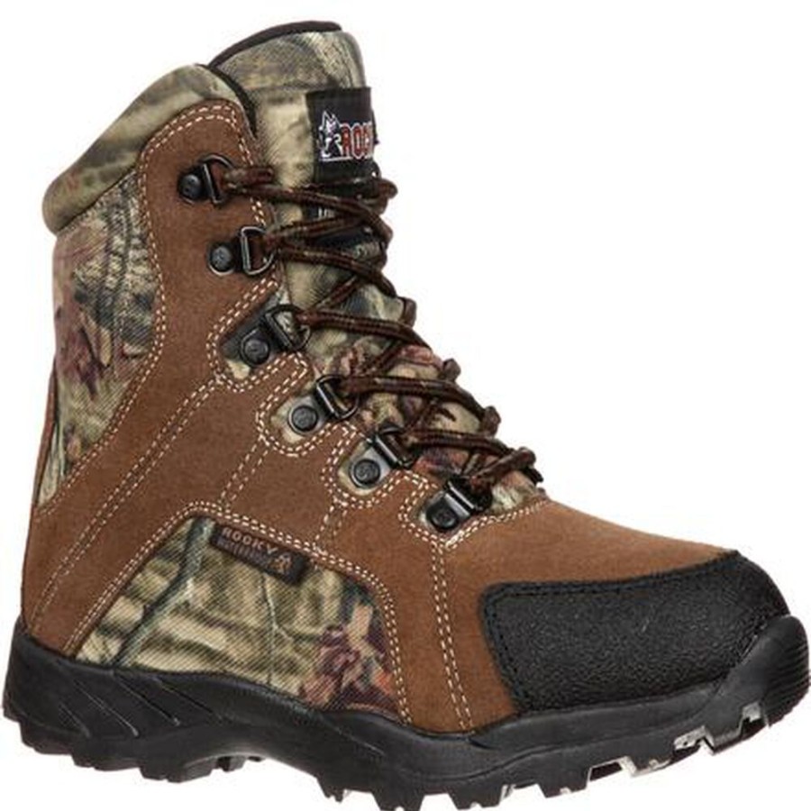 Kids Rocky Boots Outdoor | Rocky Kids' Hunting Waterproof 800G Insulated Boot Brown And Mossy Oak Bu Country