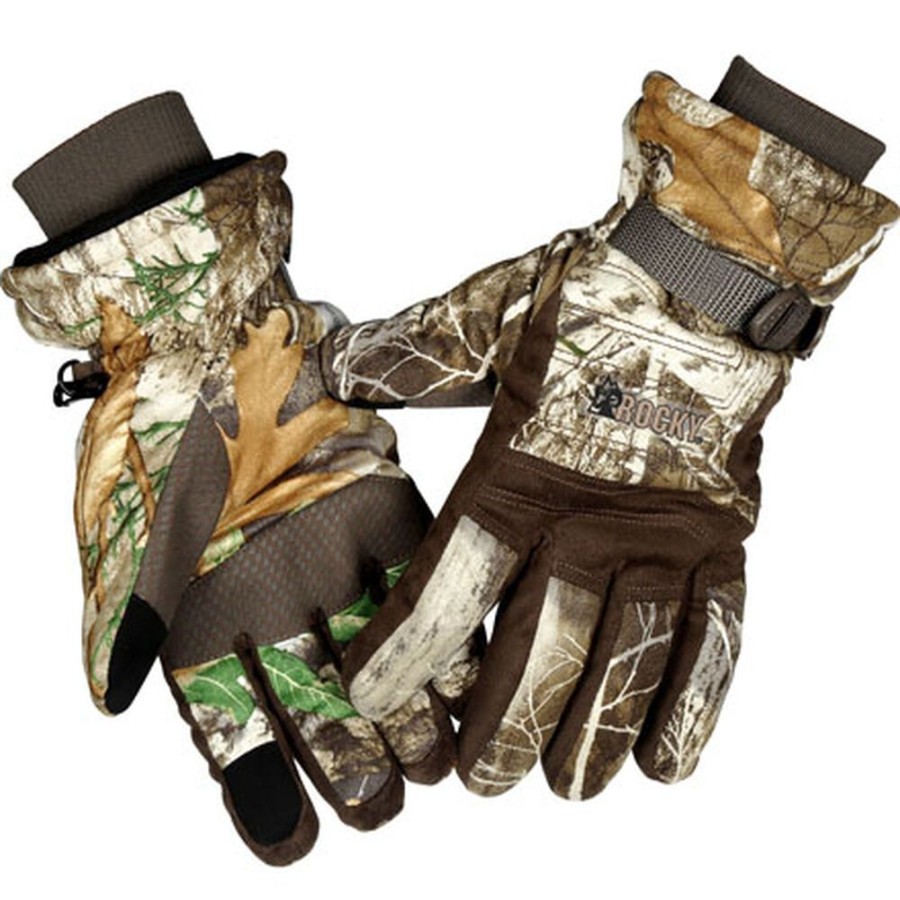 Men Rocky Boots Gloves | Rocky 100G Insulated Waterproof Outdoor Gloves Realtree Edge