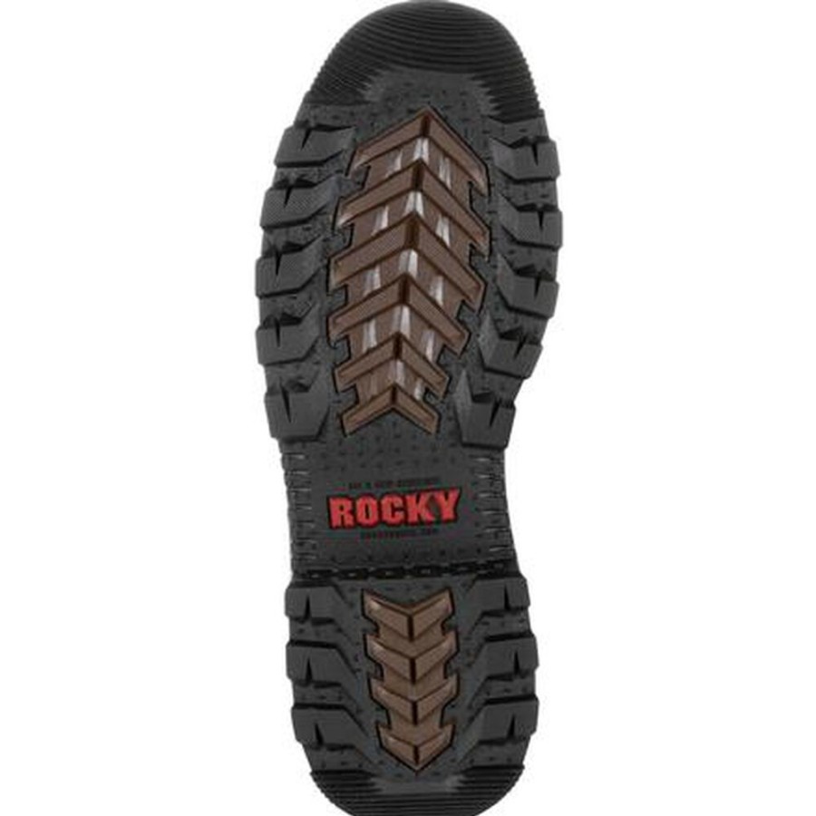 Men Rocky Boots Work | Rocky Rams Horn Composite Toe Waterproof 800G Insulated Work Boot Dark Brown