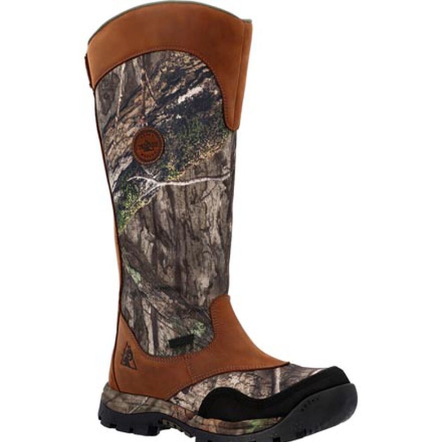 Men Rocky Boots Outdoor | Rocky Lynx Snake Waterproof Zipper Pull-On Snake Boot Mossy Oak Country Dna