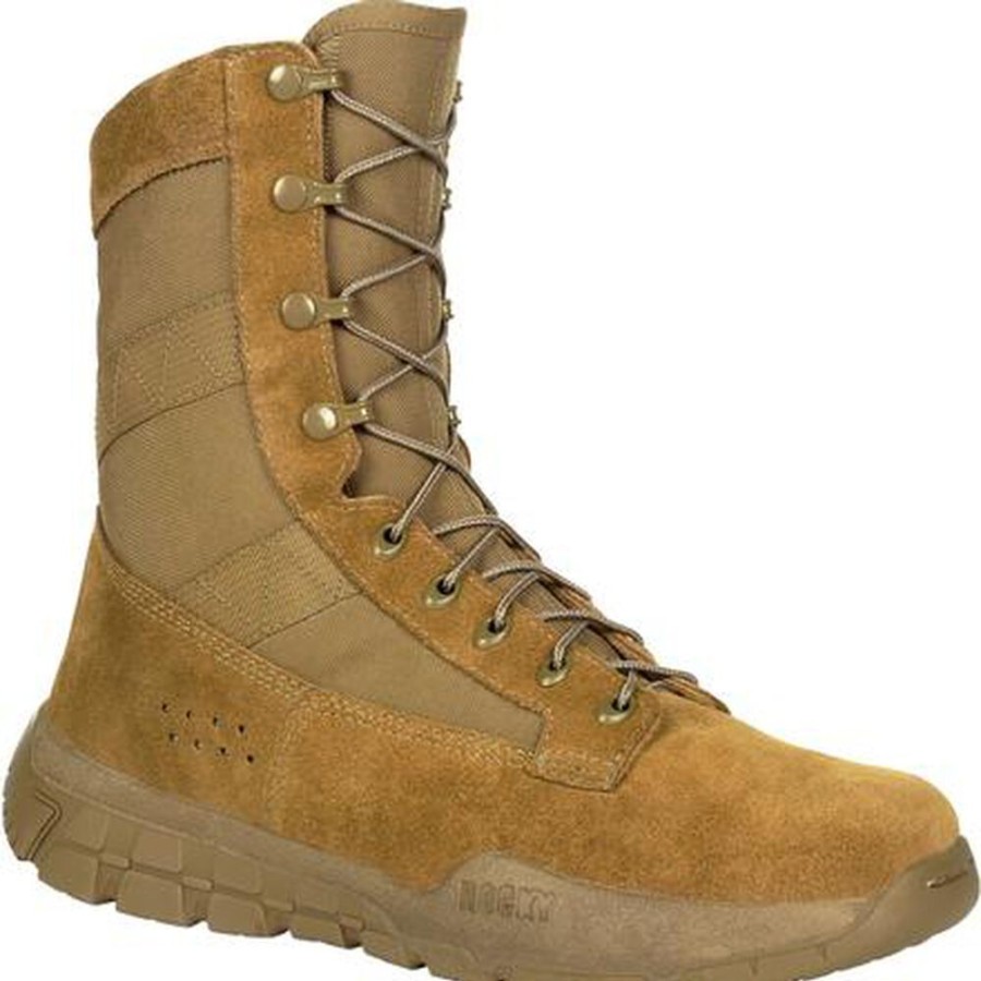 Men Rocky Boots Public Service | Rocky C4R V2 Tactical Military Boot Coyote Brown