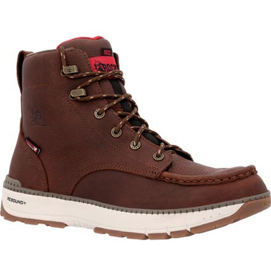 Men Rocky Boots Work | Rocky Rebound Wedge Waterproof Work Boot Tobacco