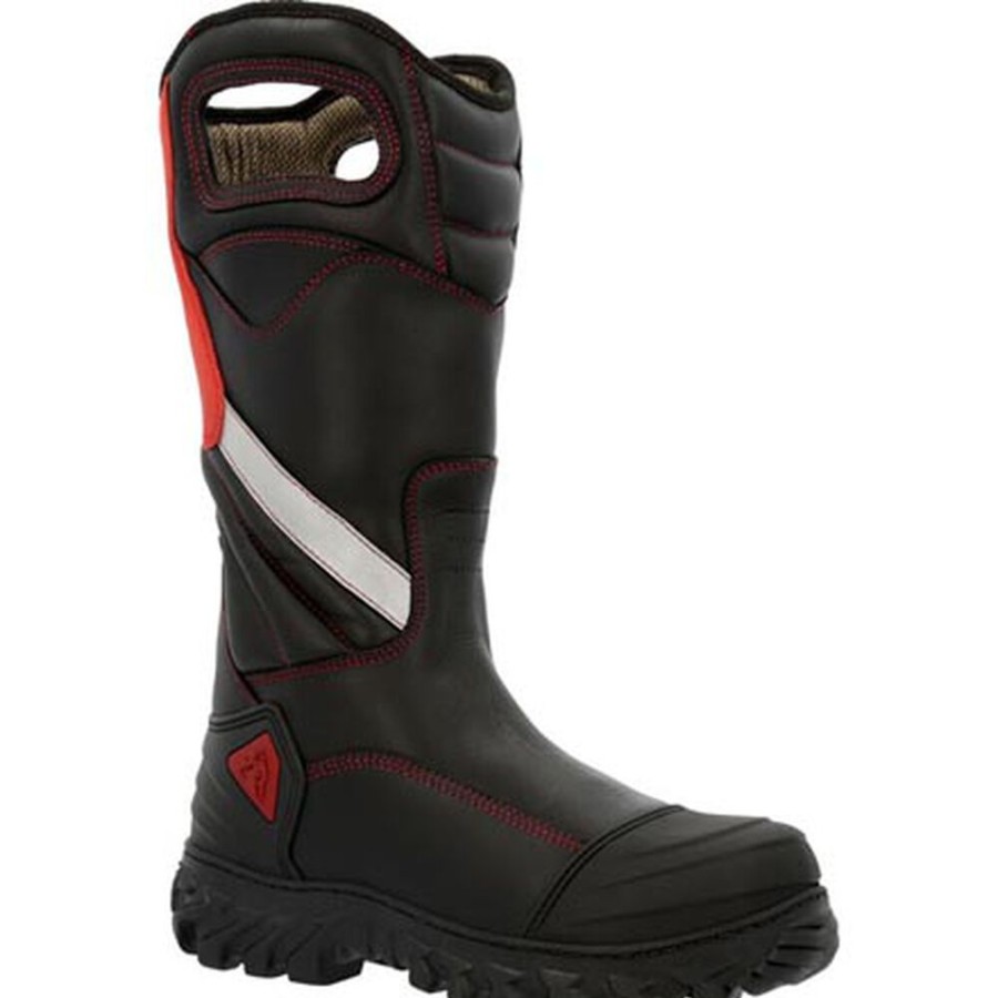 Women Rocky Boots Public Service | Rocky Women'S Code Red Structure Nfpa Rated Composite Toe Fire Boot Black