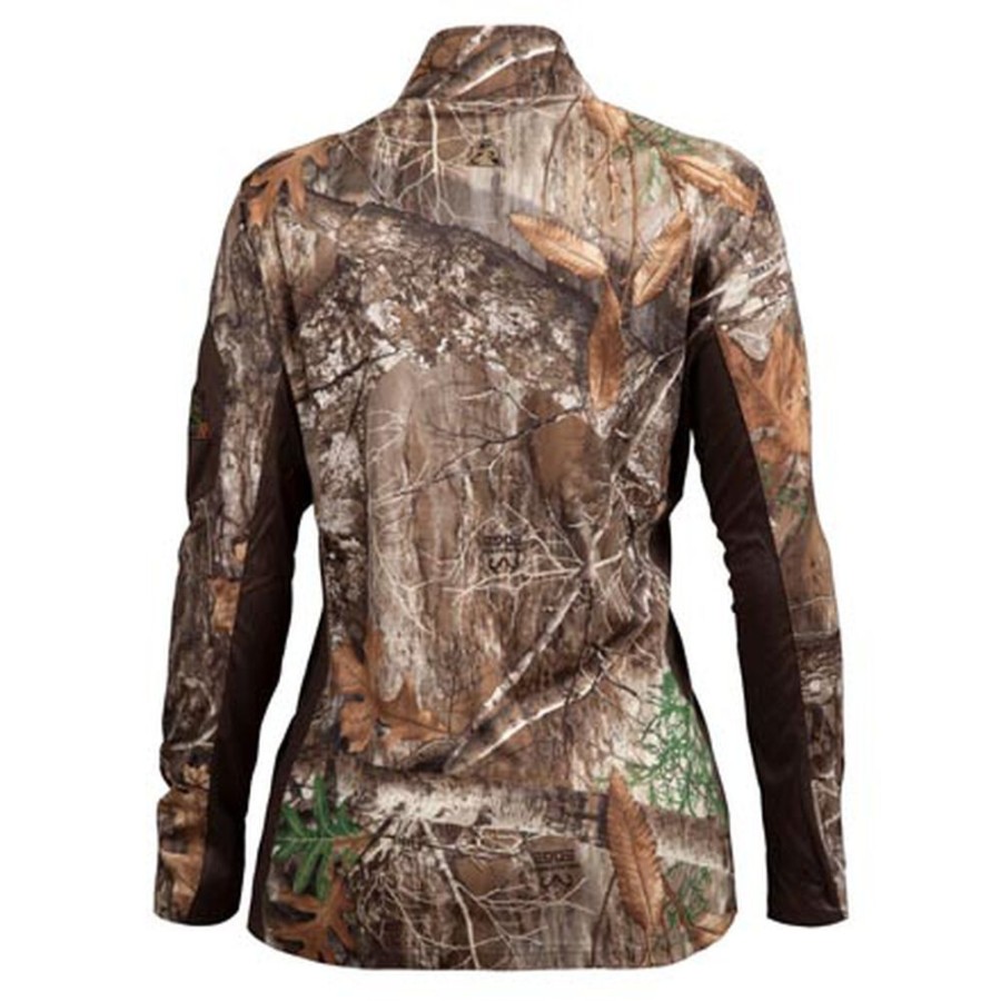 Women Rocky Boots Shirts | Rocky Women'S Silenthunter 1/4 Zip Camo Shirt Realtree Edge