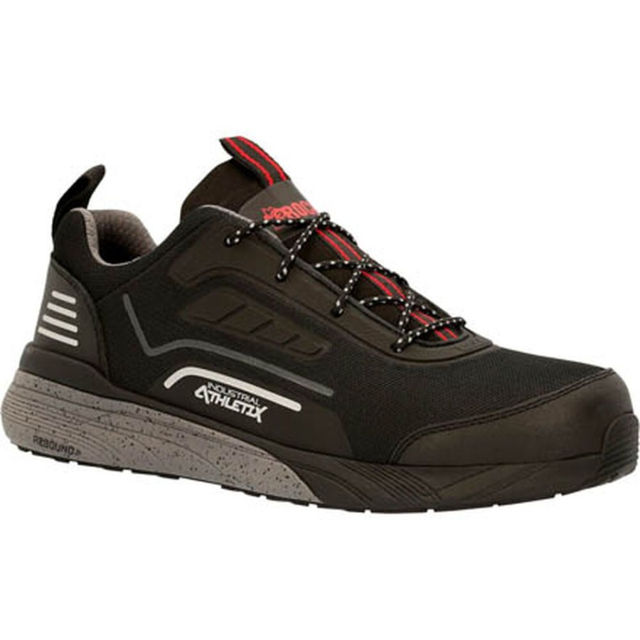 Men Rocky Boots Work | Rocky Industrial Athletix Lo-Top Composite Toe Work Shoe Black Tech