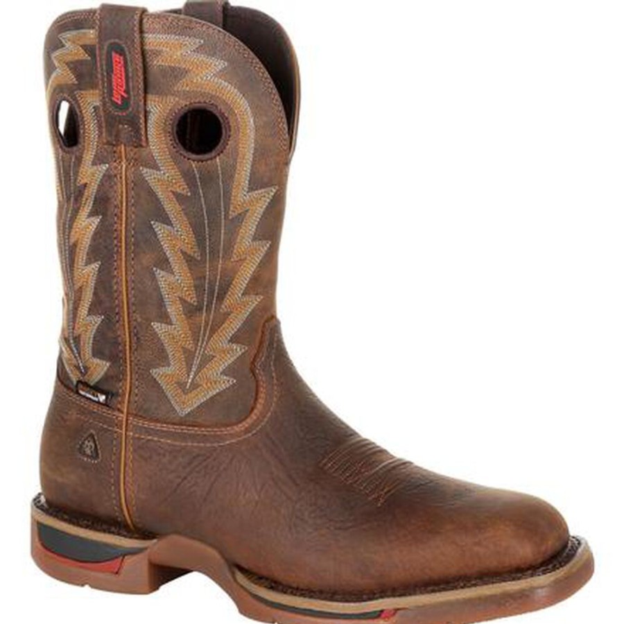 Men Rocky Boots Western | Rocky Long Range 11" Waterproof Western Boot Distressed Brown