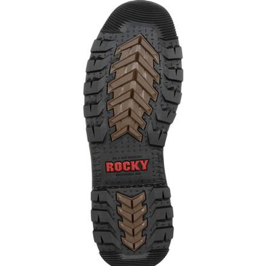 Men Rocky Boots Work | Rocky Rams Horn Waterproof Work Boot Dark Brown