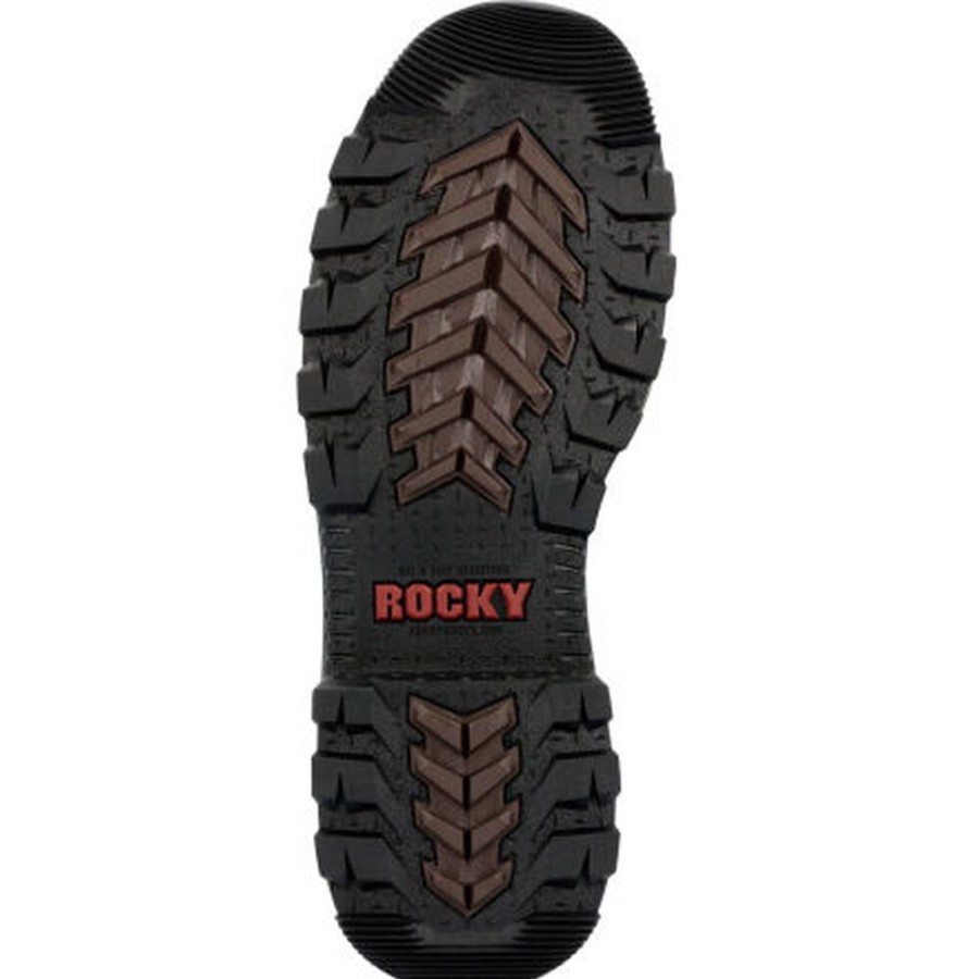 Men Rocky Boots Work | Rocky Rams Horn Waterproof Composite Toe Internal Met Guard Work Boot Black