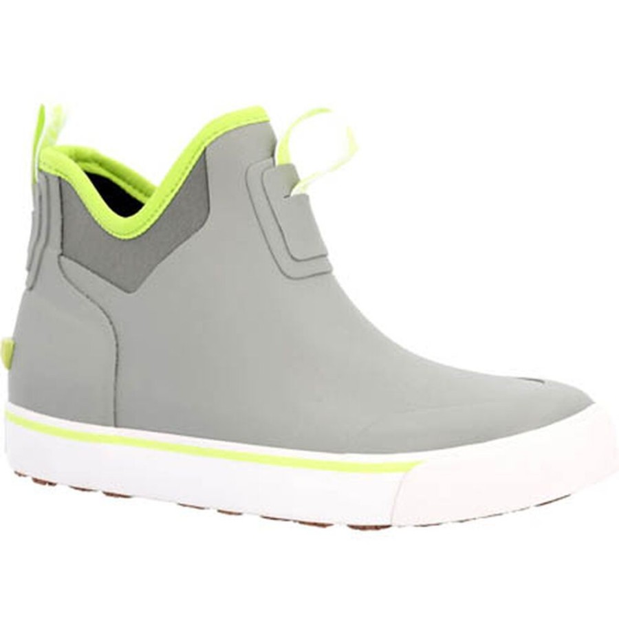 Kids Rocky Boots Outdoor | Rocky Kids Dry-Strike Waterproof Charcoal & Lime Deck Boot Charcoal Grey Lime