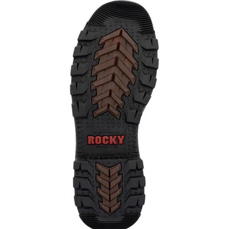 Men Rocky Boots Work | Rocky Rams Horn Waterproof Composite Toe Pull-On Work Boot Crazy Horse