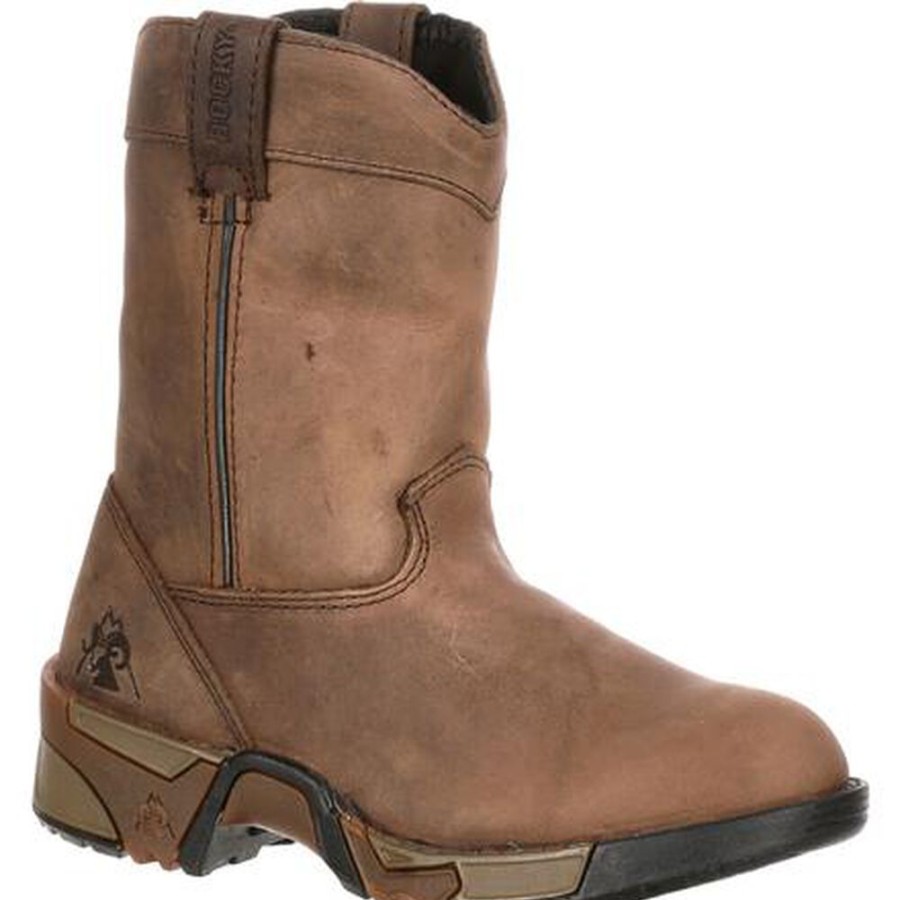 Kids Rocky Boots Western | Rocky Kids' Aztec Pull-On Boot Brown