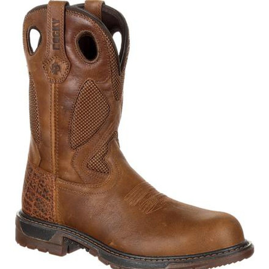 Men Rocky Boots Western | Rocky Original Ride Flx Composite Toe Western Boot Dark Brown