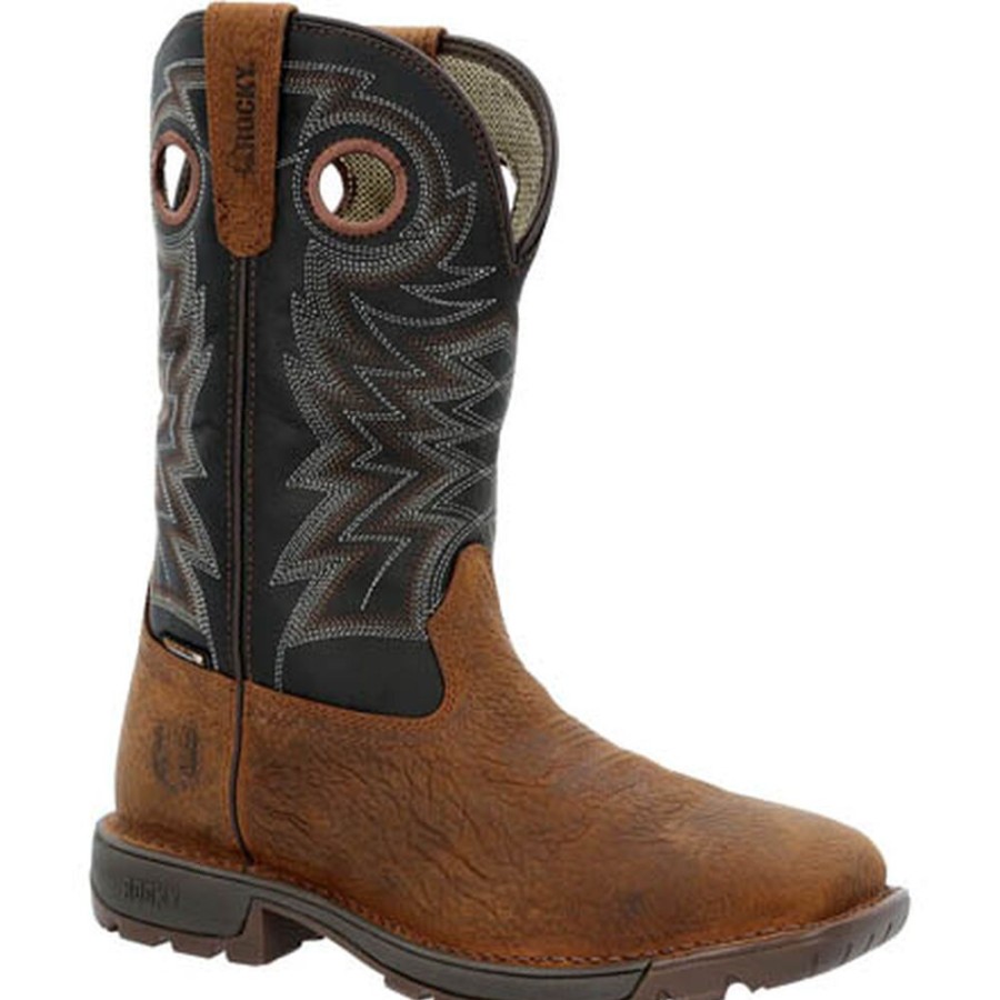 Men Rocky Boots Western | Rocky Legacy 32 Steel Toe Waterproof Western Boot Brown