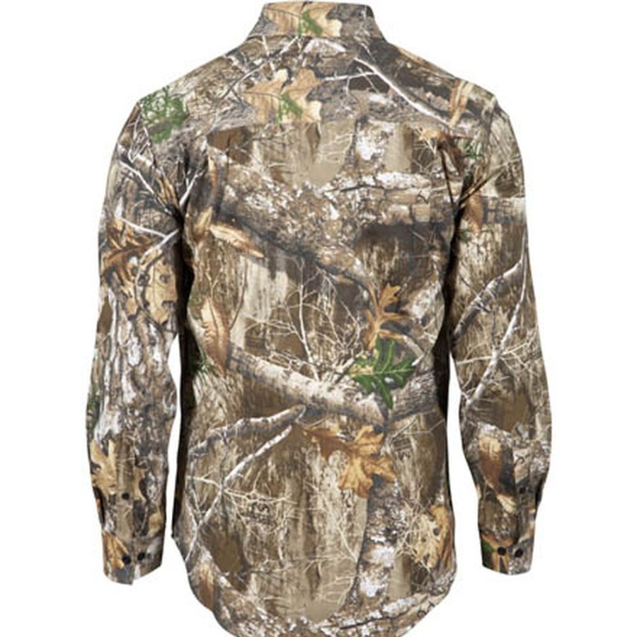 Men Rocky Boots Outdoor | Rocky Prohunter Button Down Twill Shirt Realtree Edge